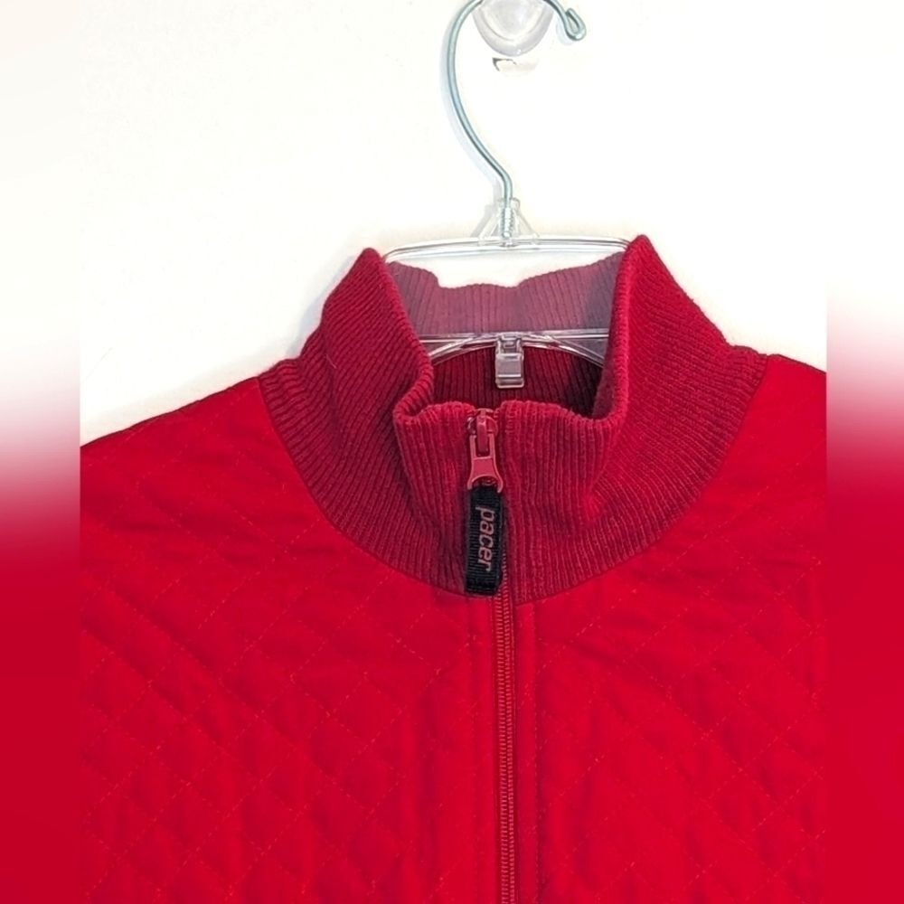 VTG Pacer Karen Scott Women's Zip Jacket Size XL Petite Red Black Pockets - Picture 5 of 11